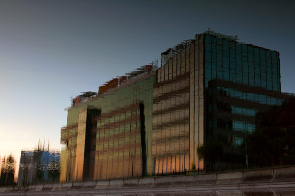 reflected building