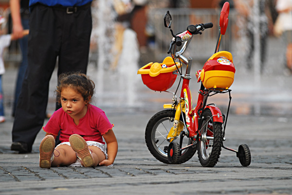 girl and bicycle