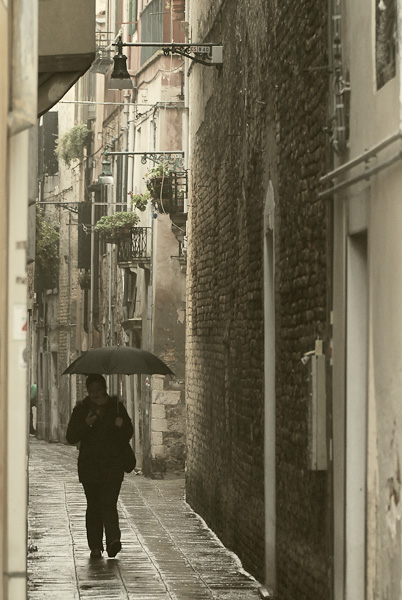 walking in the rain