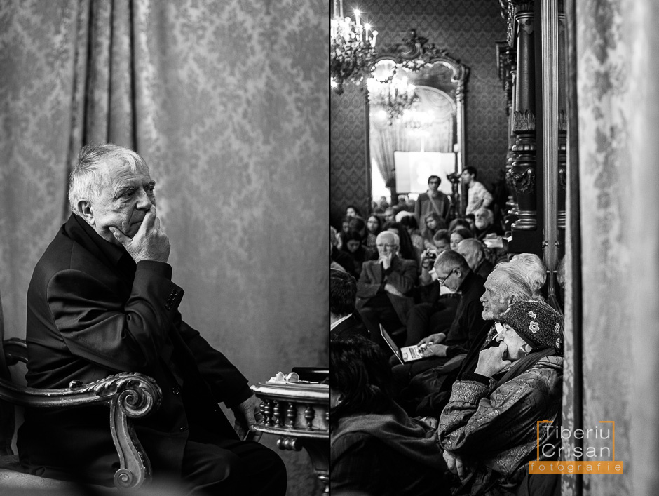 Uniunea Scriitorilor din Romania, ultima intalnire in Sala Oglinzilor. Nicolae Manolescu (stanga)